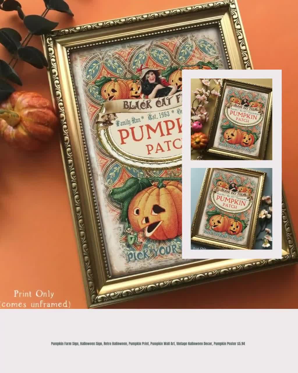 Jack's Patch Pumpkin Farm Art Print Halloween Wall Art 