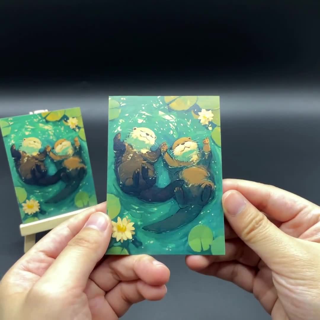 MTGスリーブ、プレイフルオッターズカードスリーブ、マットまたは