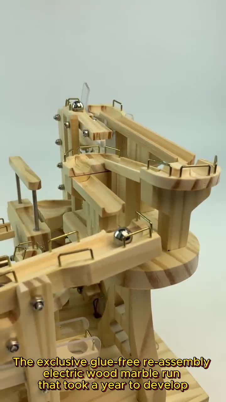 電動木製マーブルランパズルキット：再利用可能なDIY STEM玩具 - Etsy 日本