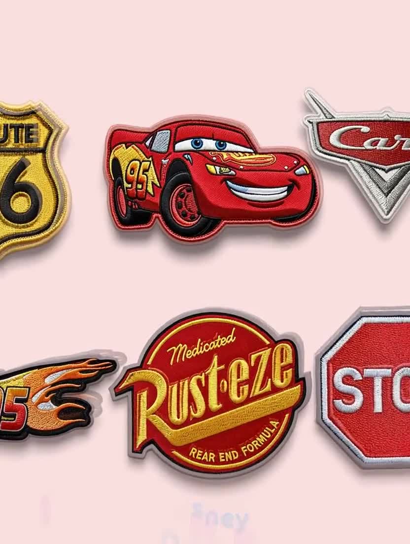 Lightning McQueen Iron On Patch, Disney Cars Embroidered Applique, Pixar Cartoon Sew On Patch, Jacket Backpack Patch video poster