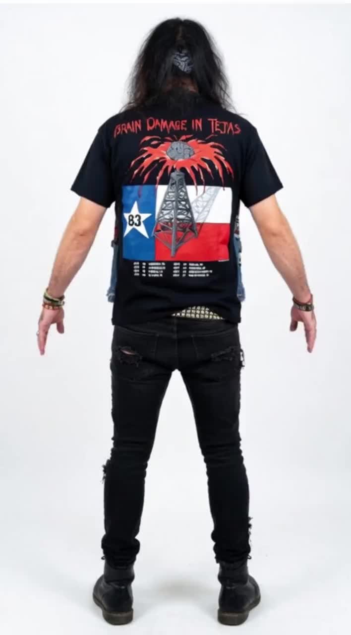 Iron Maiden Shirt Remember the Alamo Brain Damage in Tejas Texas