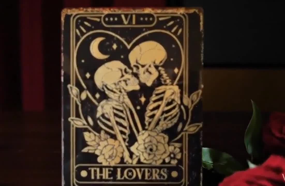 Gothic Tarot the Lovers Metal Wall Art Sign Unique Valentine