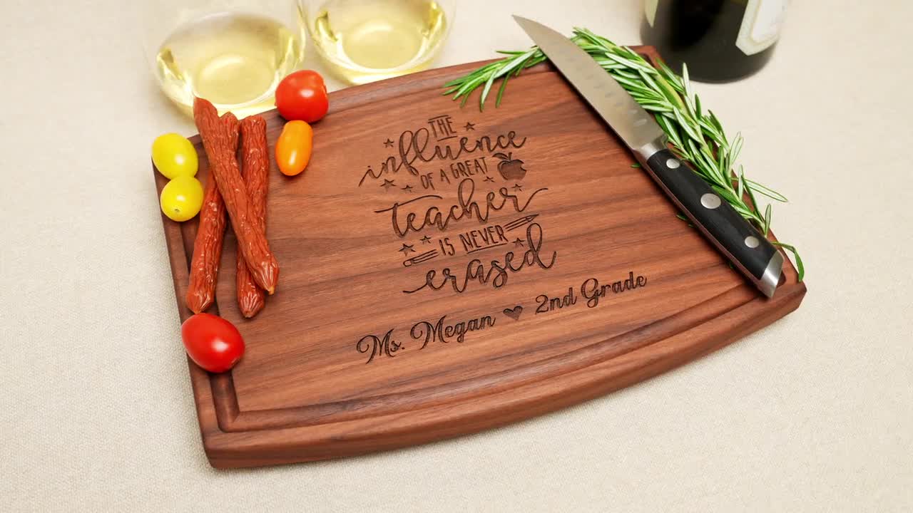 Personalized, Engraved Cutting Board with Kitchen Design for Housewarming  or Closing Gift #119 - Walnut Artisan Gallery