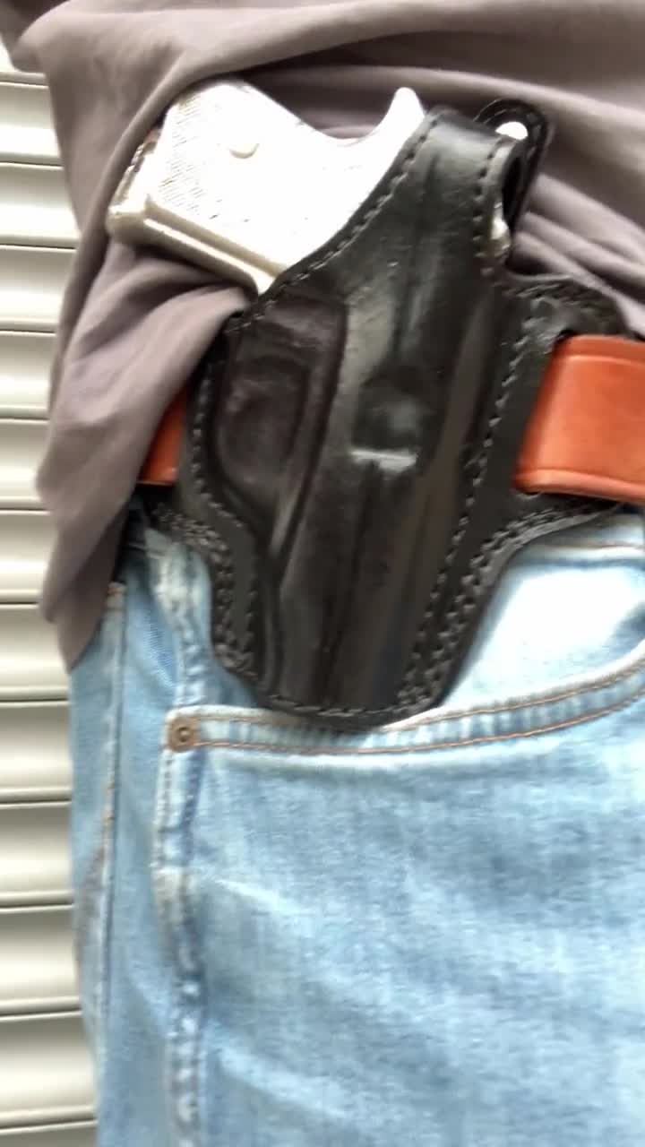 レザー製サムブレイク式OWBホルスター：ワルサーPP PPK-S PPk-L（右