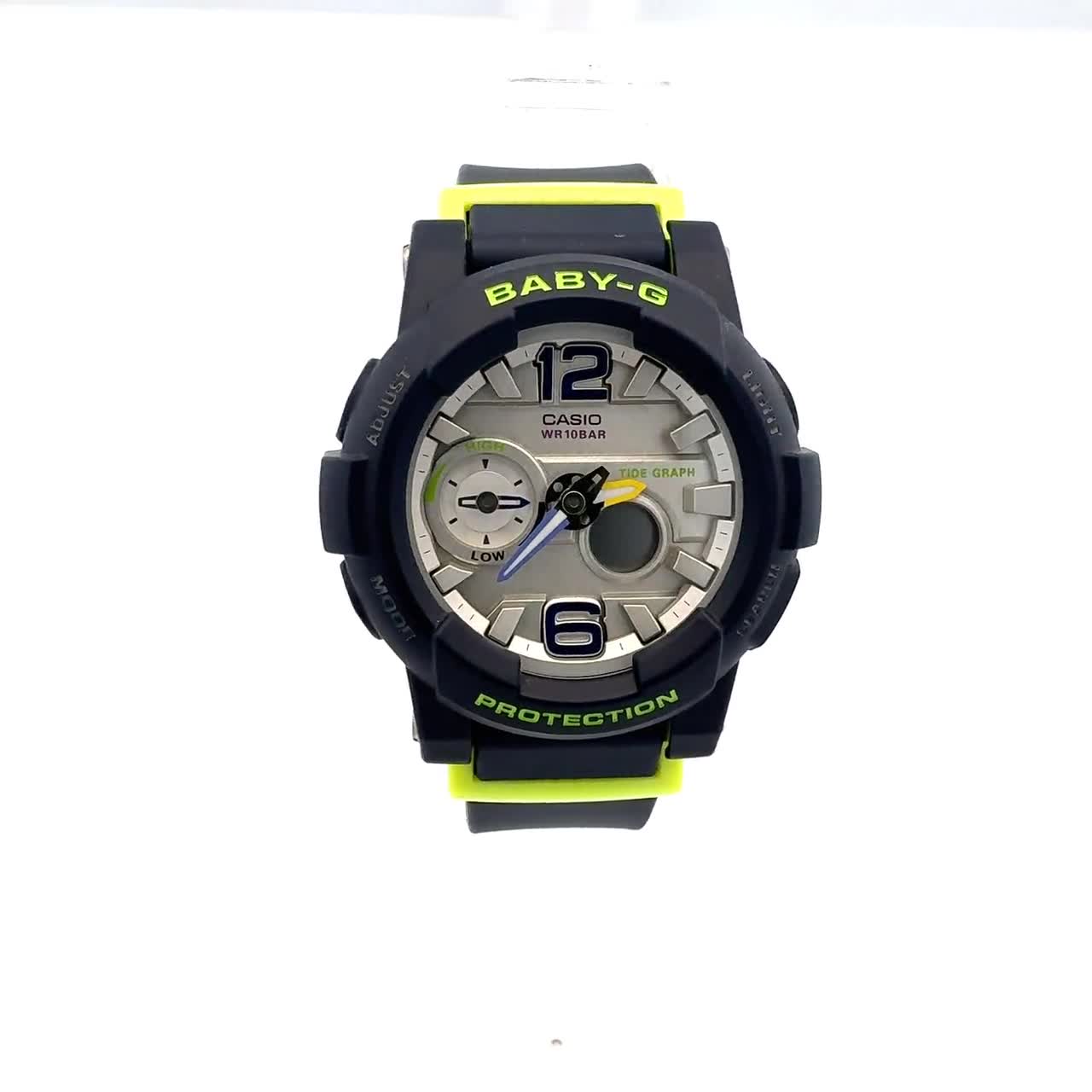 New Navy Blue and Yellow Baby-g Casio Sports Watch, Series BGA180