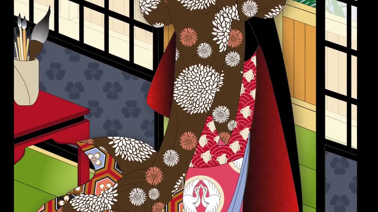 WATCHING THE RAIN, Metal or Giclee Art Print, Cat Print, Japanese culture, Original Art, cat lovers, bengal, ukiyoe, cat in kimono, clothing video poster