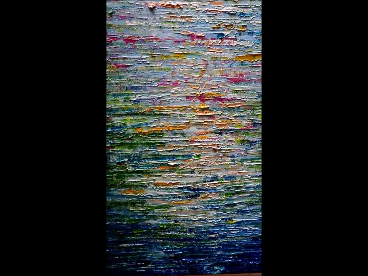 WATER MIST OCEAN Abstract Square Painting on Large Canvas Hand-painted  Modern Wall Art