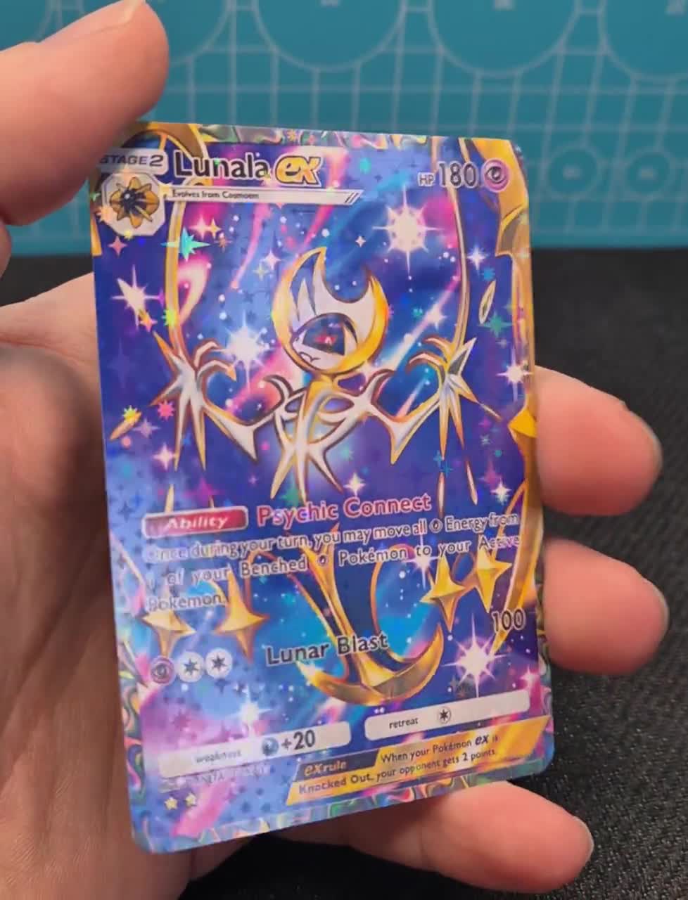 Lunala EX A3 186 / Celestial Guardians / Pokemon tcg quality custom Card Lunala EX A3 186 / Celestial Guardians / Pokemon tcg quality custom Card