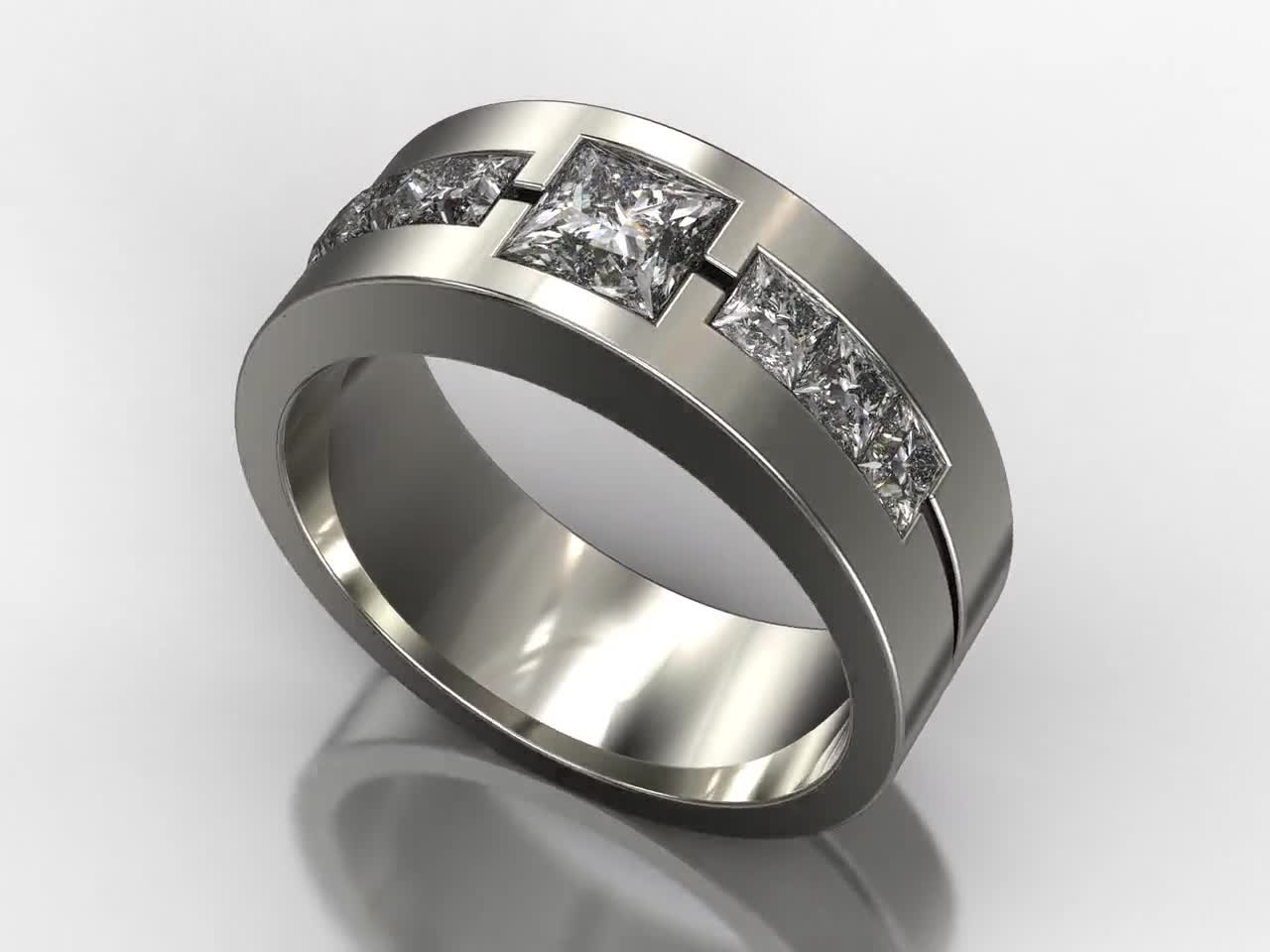 18ct yellow gold and platinum diamond men's or woman's wedding ring - Sue  Lane