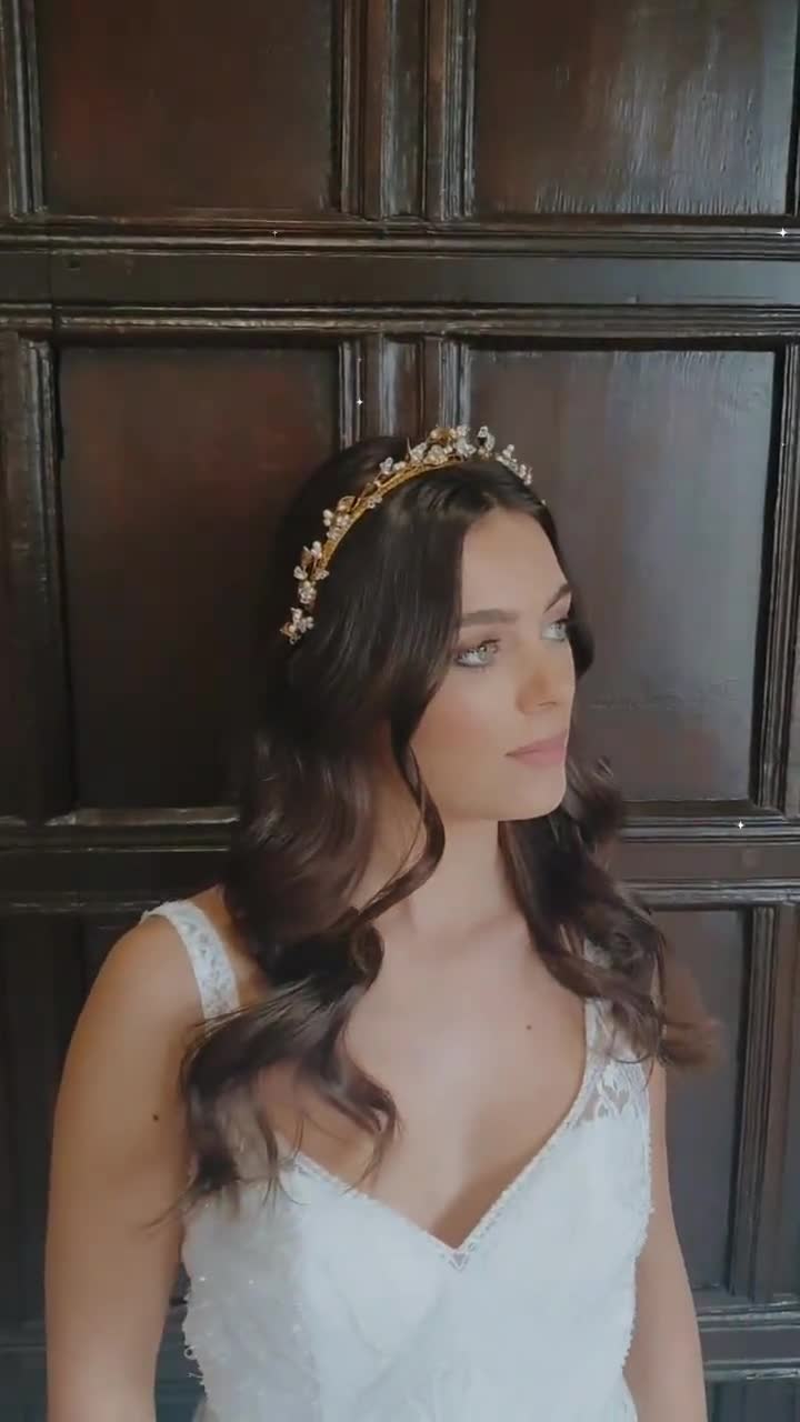 Tiara sposa di perle intrecciate