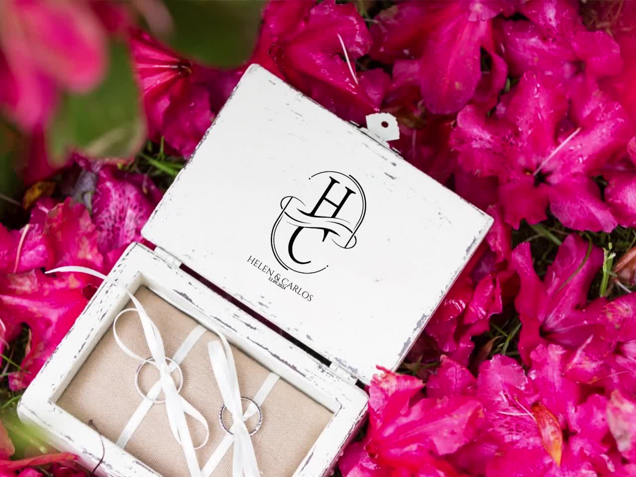 Logotipo de boda moderno y elegante personalizado en formato SVG, monograma inicial de boda personalizado, logotipo minimalista, logotipo de invitación de bienvenida de boda para novios video poster