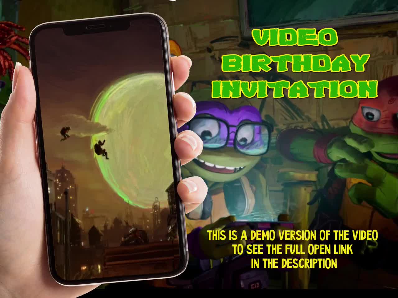 Editable Teenage Mutant Ninja Turtles Birthday Invitation Video, Kids