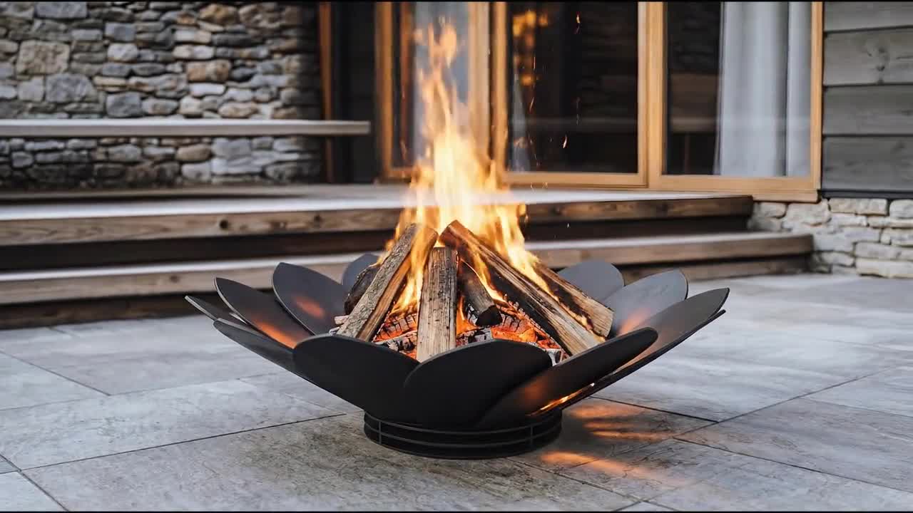 Flower Fire Pit V4. Digital Product, Files DXF, SVG for CNC