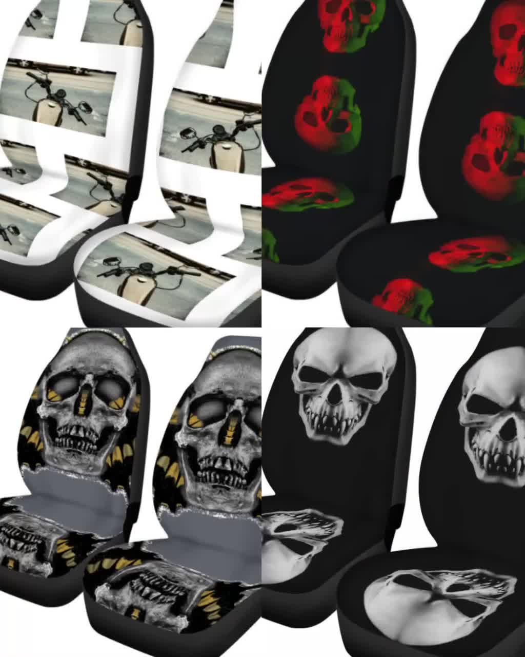 Acheter Lot de 2 housses de siège de voiture Skull King Queen