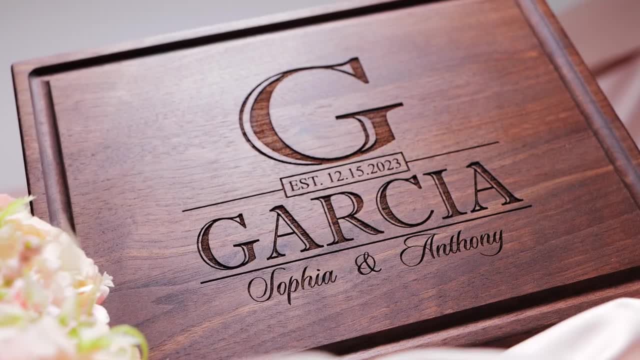 Personalized Wedding Gift, Engraved Wedding Cutting Board, Custom Name and  Date – VividEditions