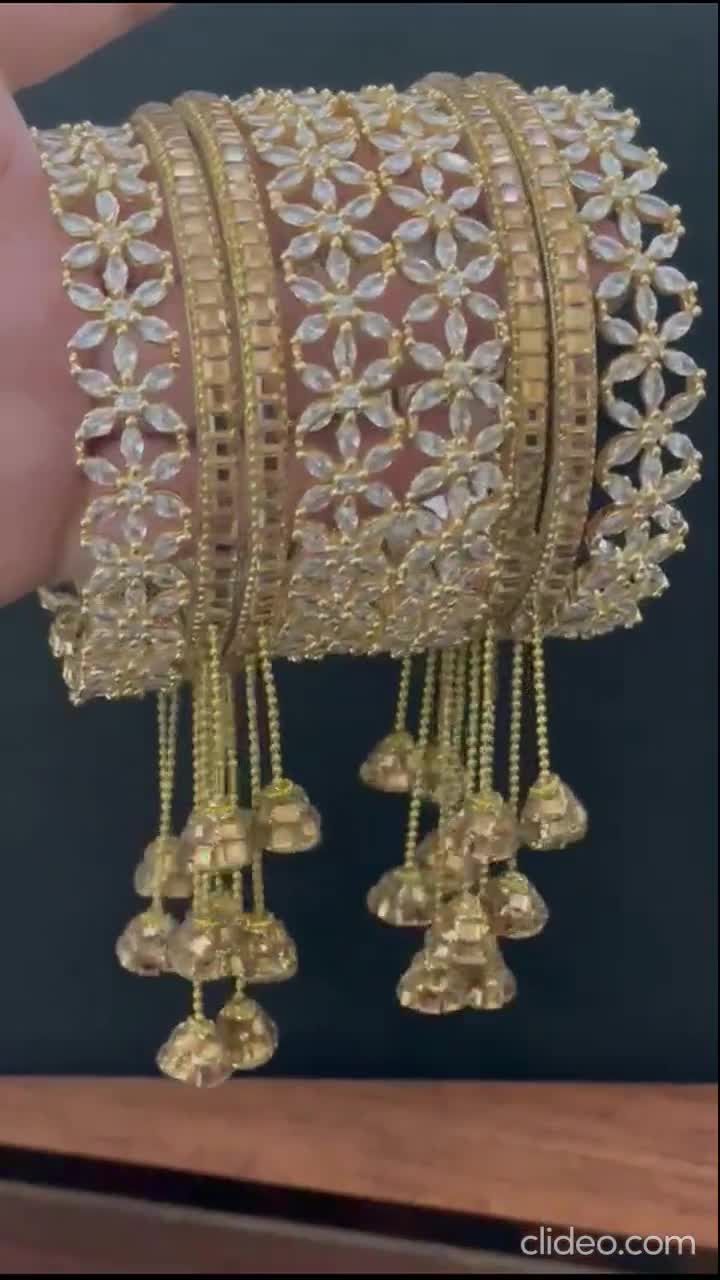 LAMANSH Gota bangles with Raja rani latkan / Rajasthani style bangles –  Lamansh