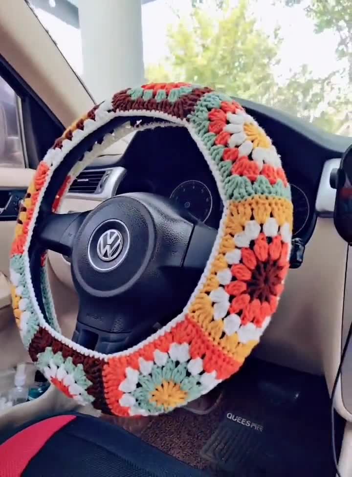 Crochet Wheel Cover Handmade Crochet Steering Wheel Cover For Women Girl  Car Interior Accessories Decorations - Temu Germany