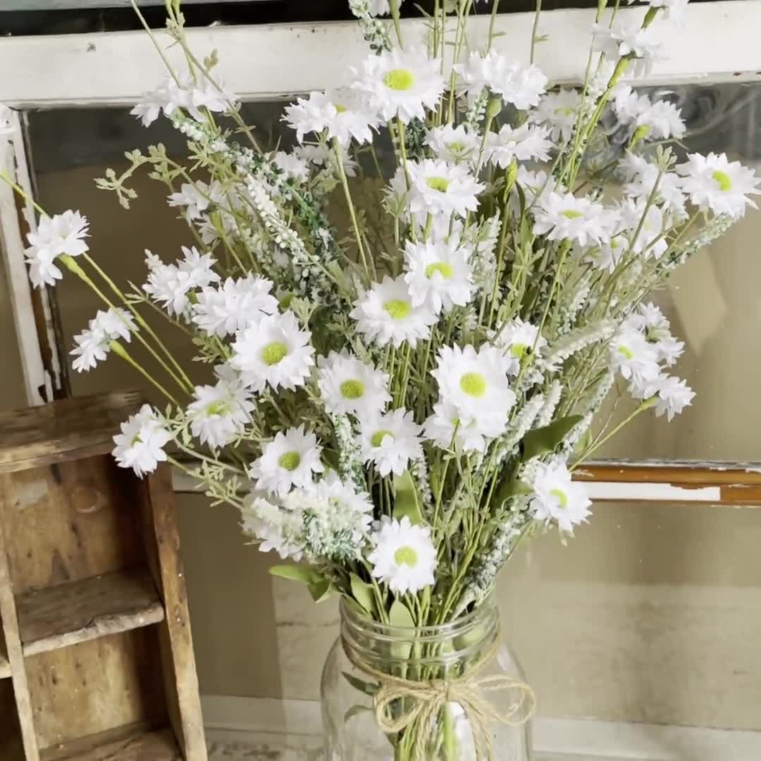 Faux Wildflower Bouquet, Flowers for Vase or Jar, Artificial Mums and  Daisies Arrangement, Rustic Table Centerpiece, Fake Flowers -  New  Zealand