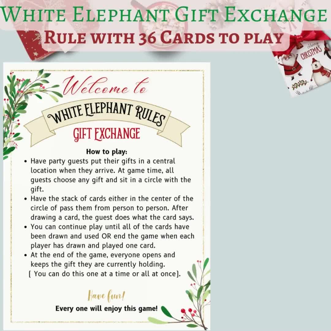 White Elephant Gift Exchange Rules –