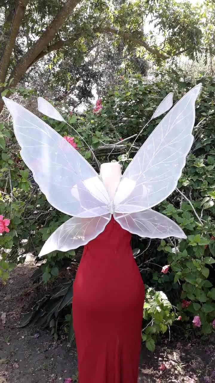 NEW! Large Adult Lumina Fairy wings in White (Elven wings/ Pixie Wings) for  Fairy Costume/ Halloween/Fairy outfit or Fairy wedding