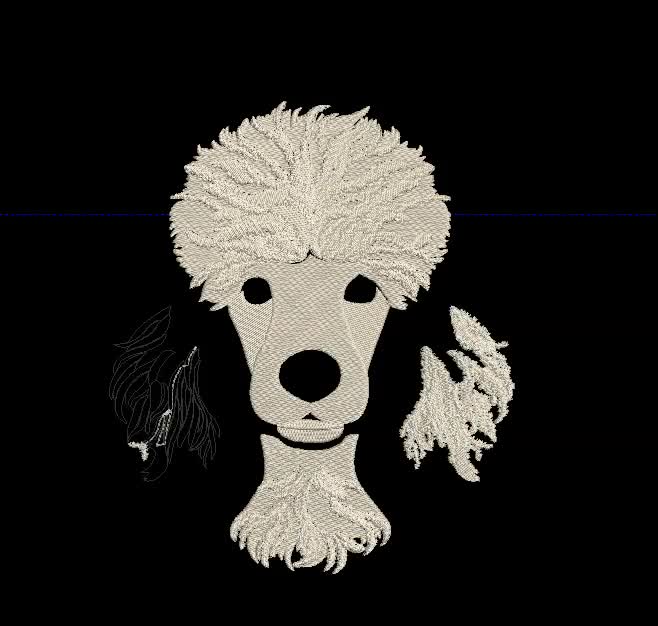 Machine Embroidery White Poodle Face,dog Animal Machine