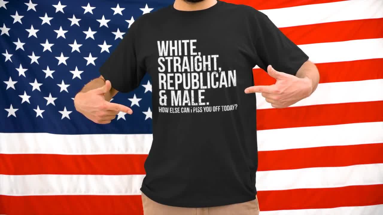 white straight republican male t shirt