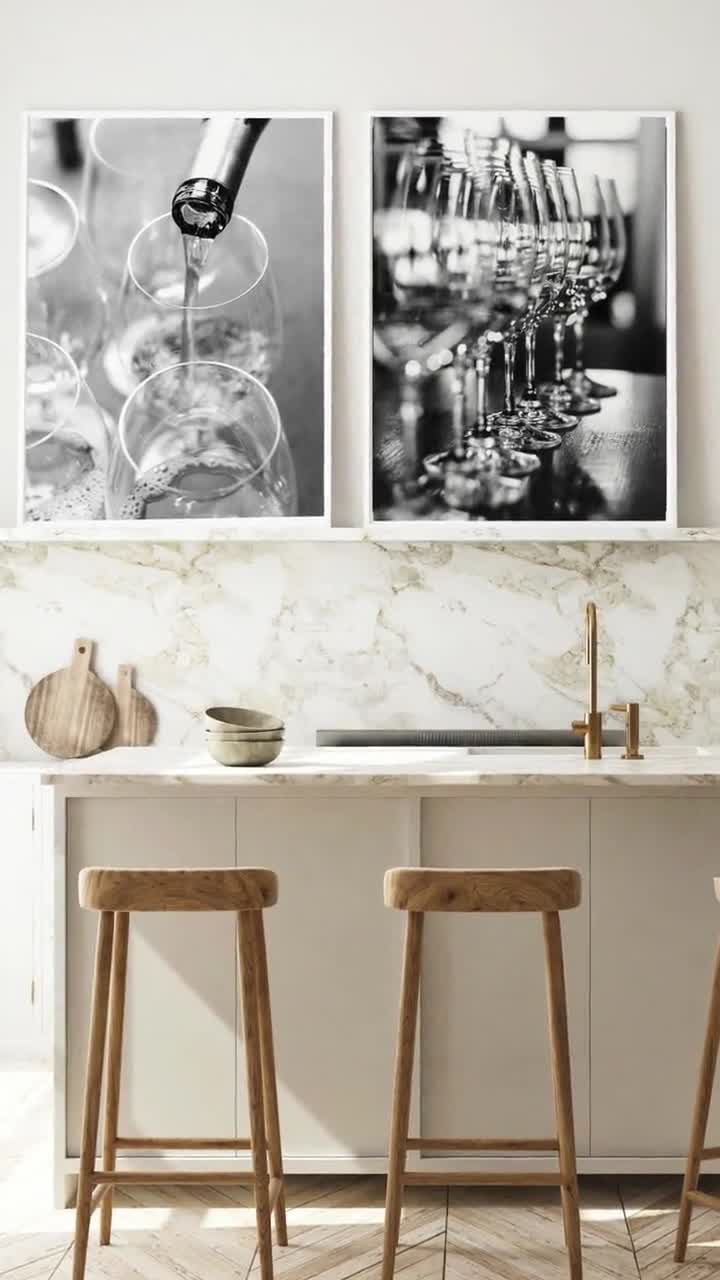 Bar Cart Wall Art Neutral Wine Glass Print Napa Valley -  Finland