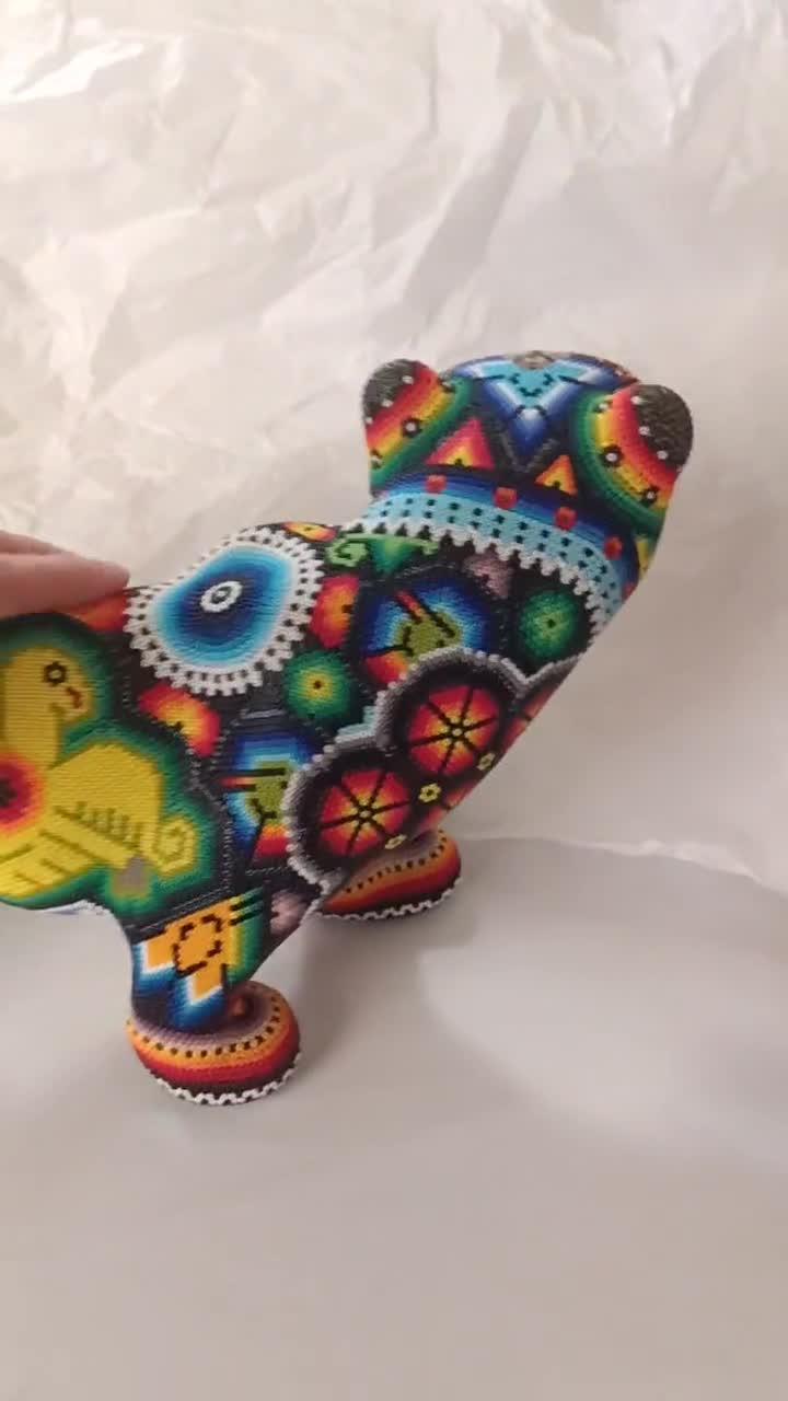 Beaded Jaguar Sculpture Christmas Gift Mexican Beaded Art