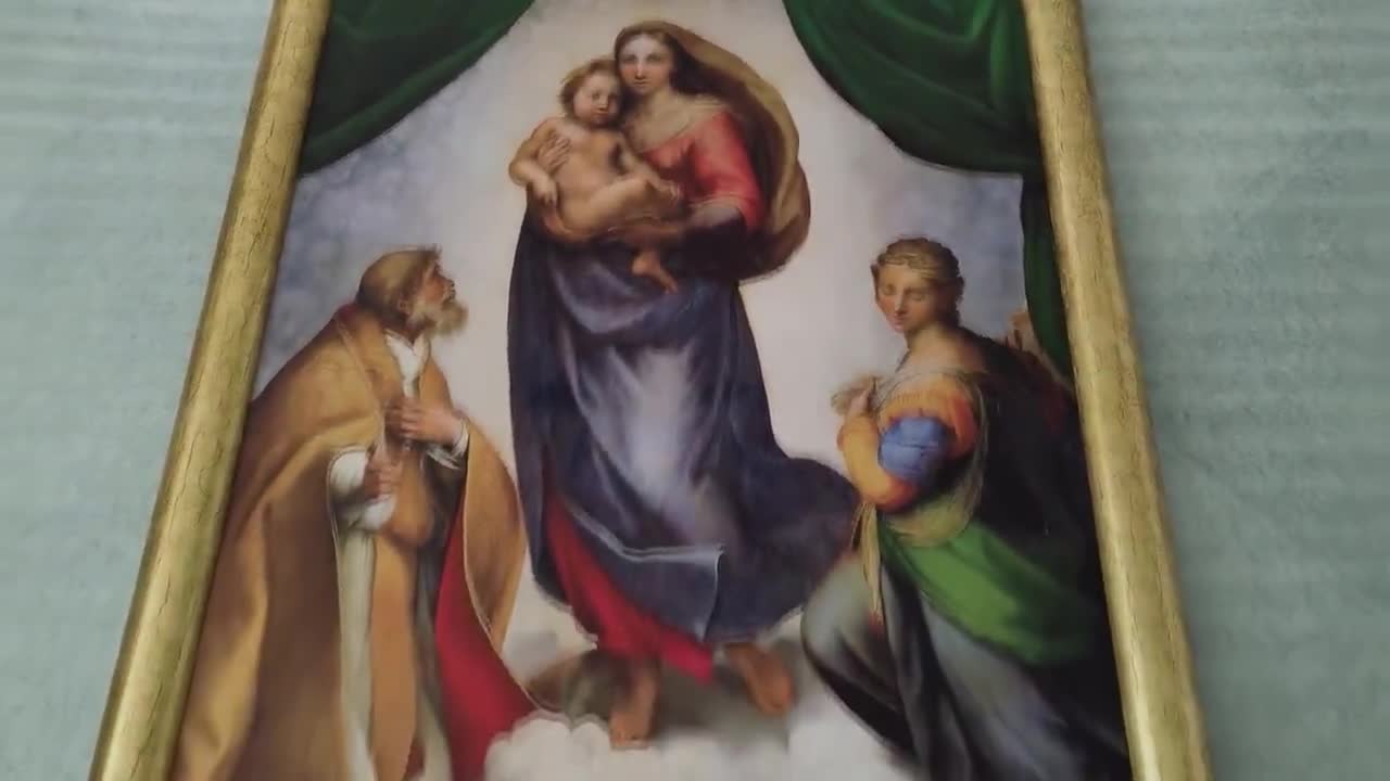 The Sistine Madonna by Raphael - Framed Canvas Print, Classic
