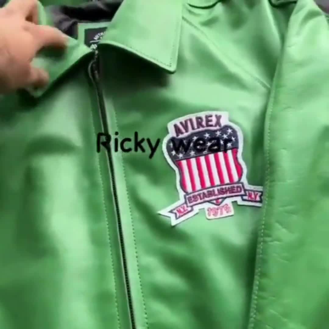 Chaqueta bomber de cuero Avirex hecha a mano: el icónico estilo de vuelo americano video poster