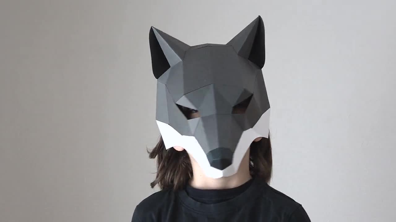 Papercraft World DIY 3D Fox Mask, Adult Unisex, Size: One Size