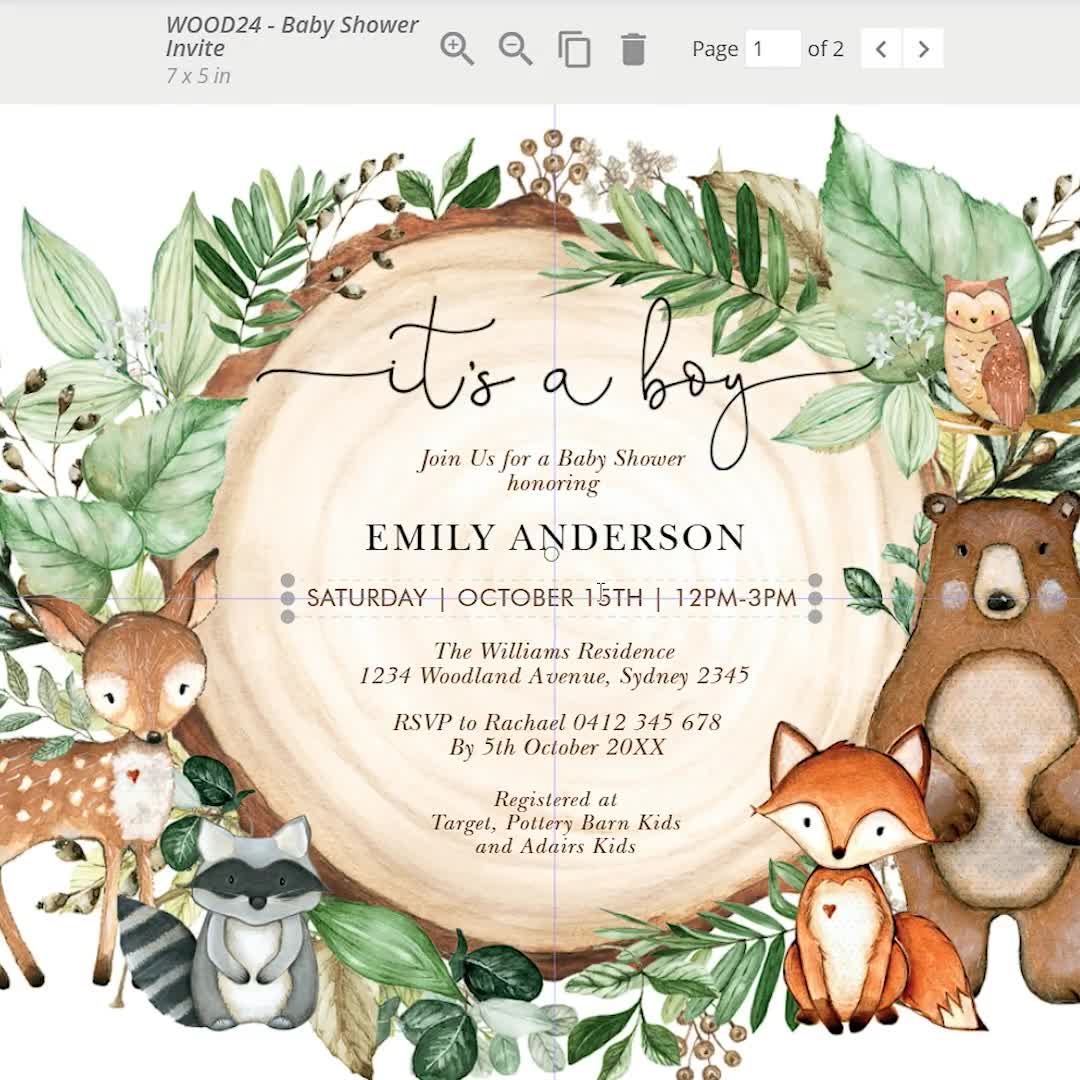 Woodland invitation deals template free