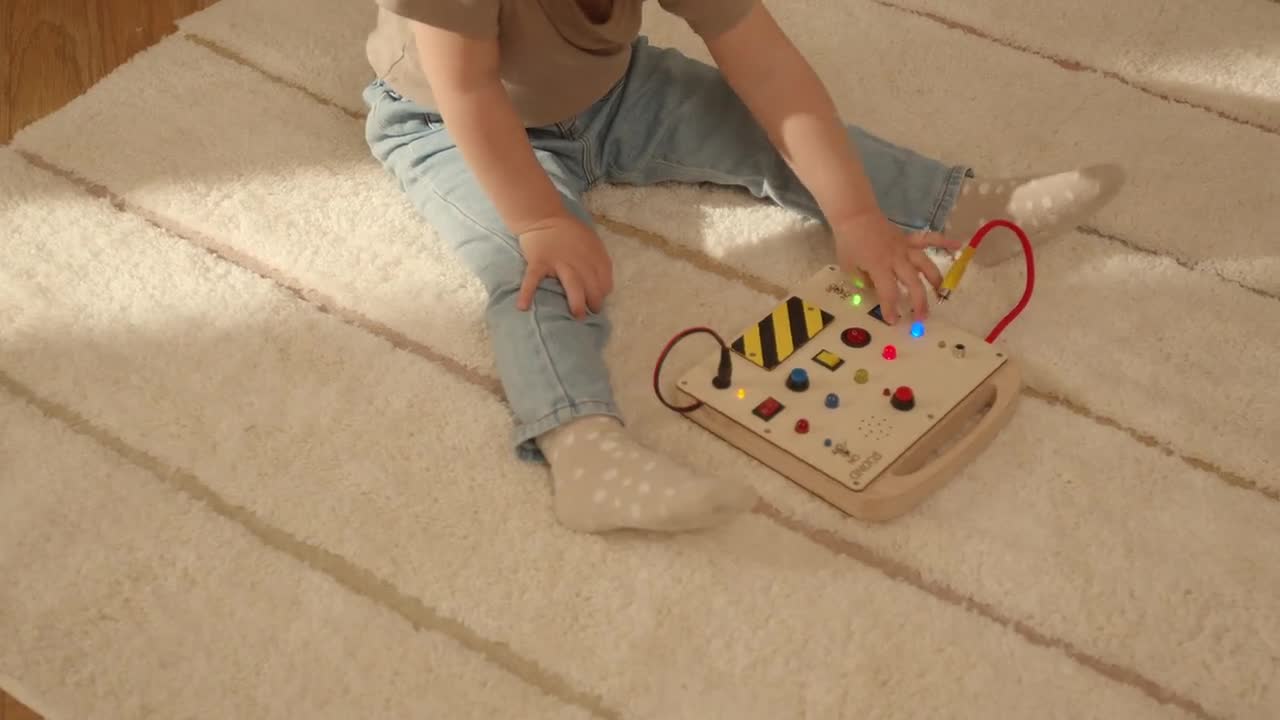 LED Light Electronic Busy Board Toddler Toy Montessori Kids