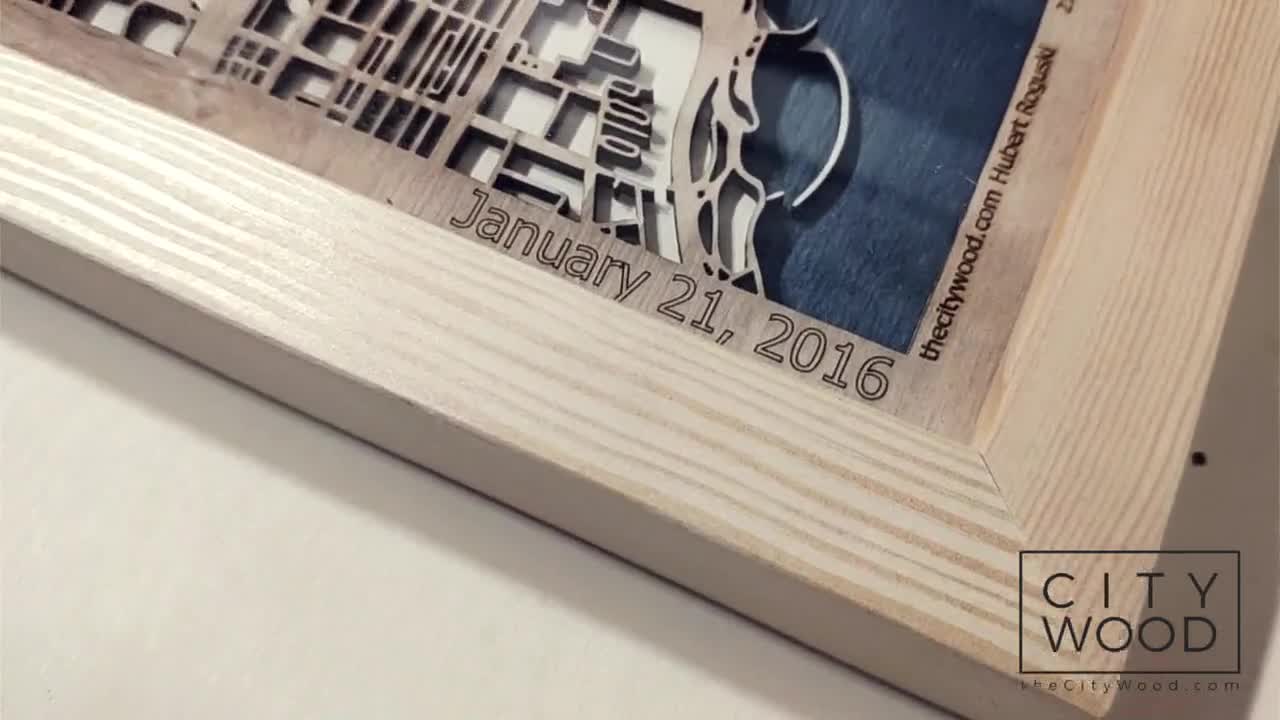 Tokyo Wooden Map - Pinewood Laser Cut Wood Streets City Maps