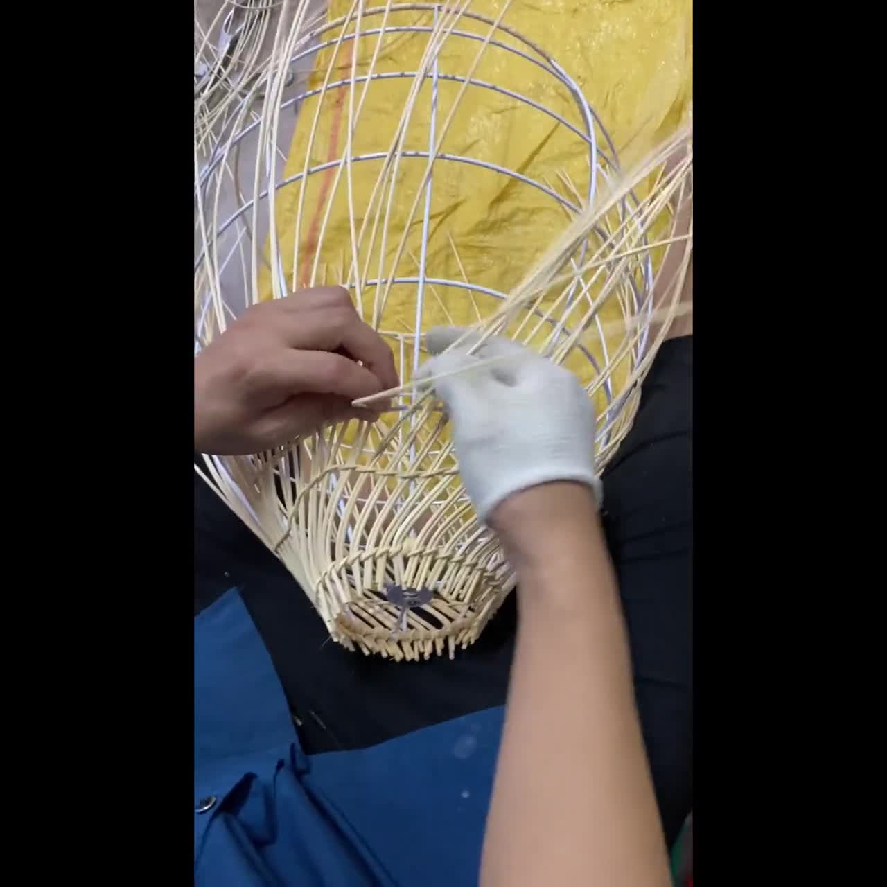 手編み竹ペンダントライト - カントリーサイドスタイル - 直径50 cm