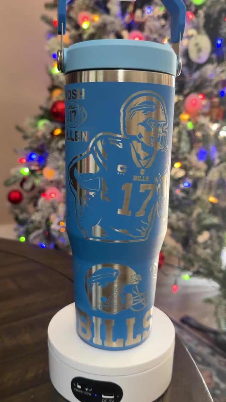 Custom Engraved Bills Stanley Tumbler – Azure Iceflow