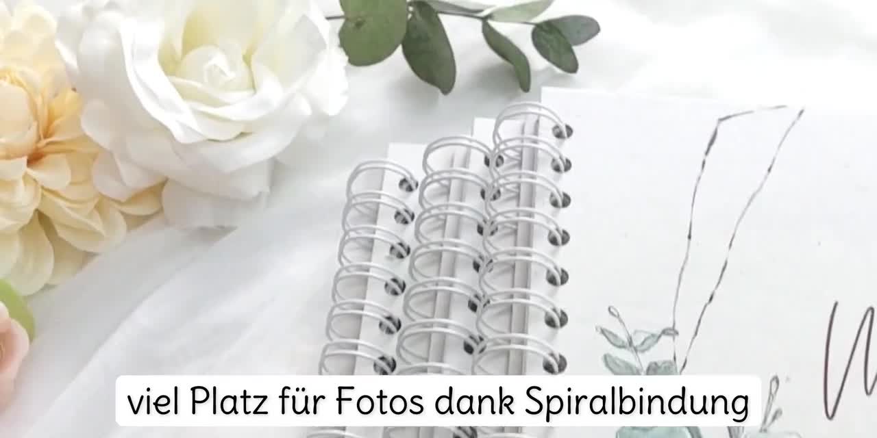 Libro degli ospiti per matrimonio con penne, eucalipto, vintage, decorazione per matrimonio, libro degli ospiti, libro di eucalipto, album fotografico con 3 pennarelli, colore argento dorato e nero
