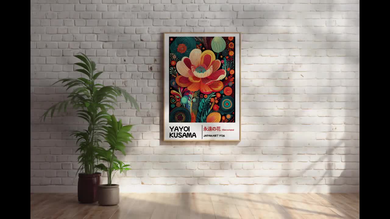 Yayoi Kusama Flower Poster - Abstract Yayoi Kusama Print as