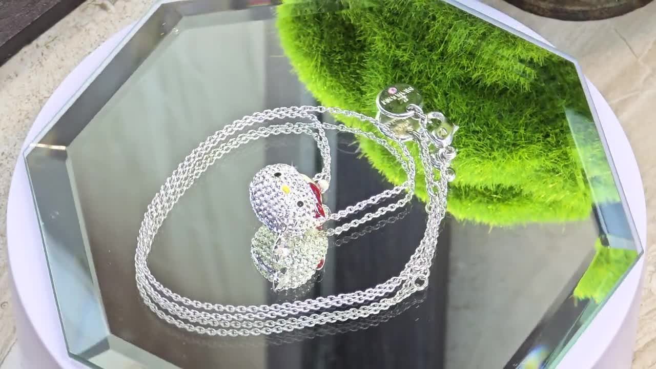 Swarovski Crystal Sanrio Hello Kitty Christmas Pendant Necklace
