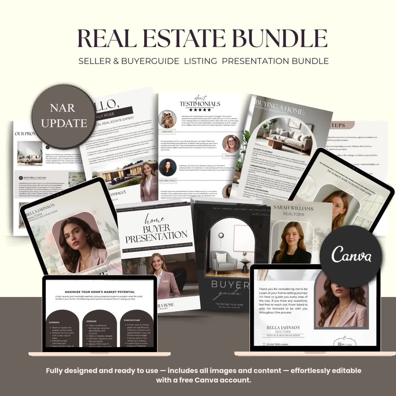 Real Estate Marketing Bundle, Realtor Social Media, Buyer Seller Guides (Digital Download) video poster