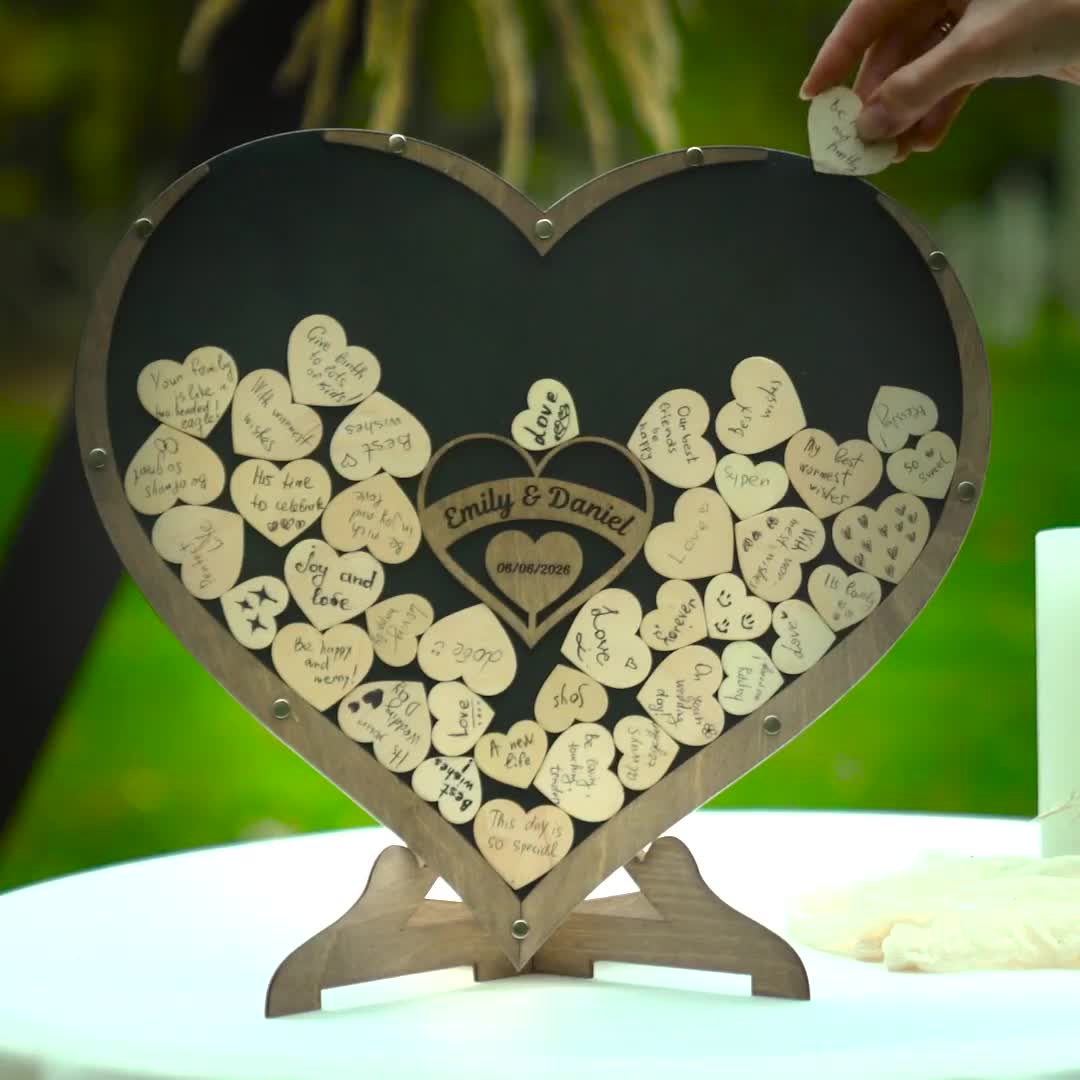 Buy Heart Drop Box Wedding Guest Book, Wood & Acrylic Online in