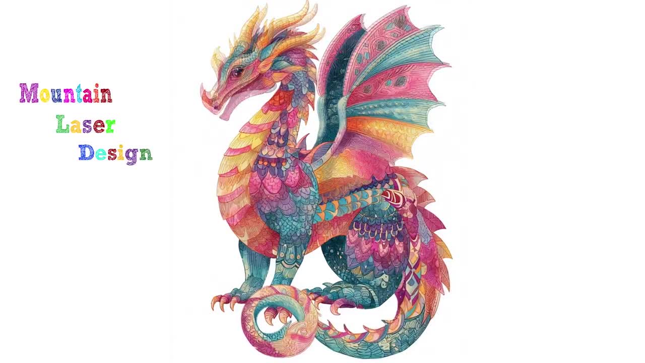 ドラゴン水彩線画バンドル 1/20 デジタル Ai 線画 PNG-SVG (デジタル