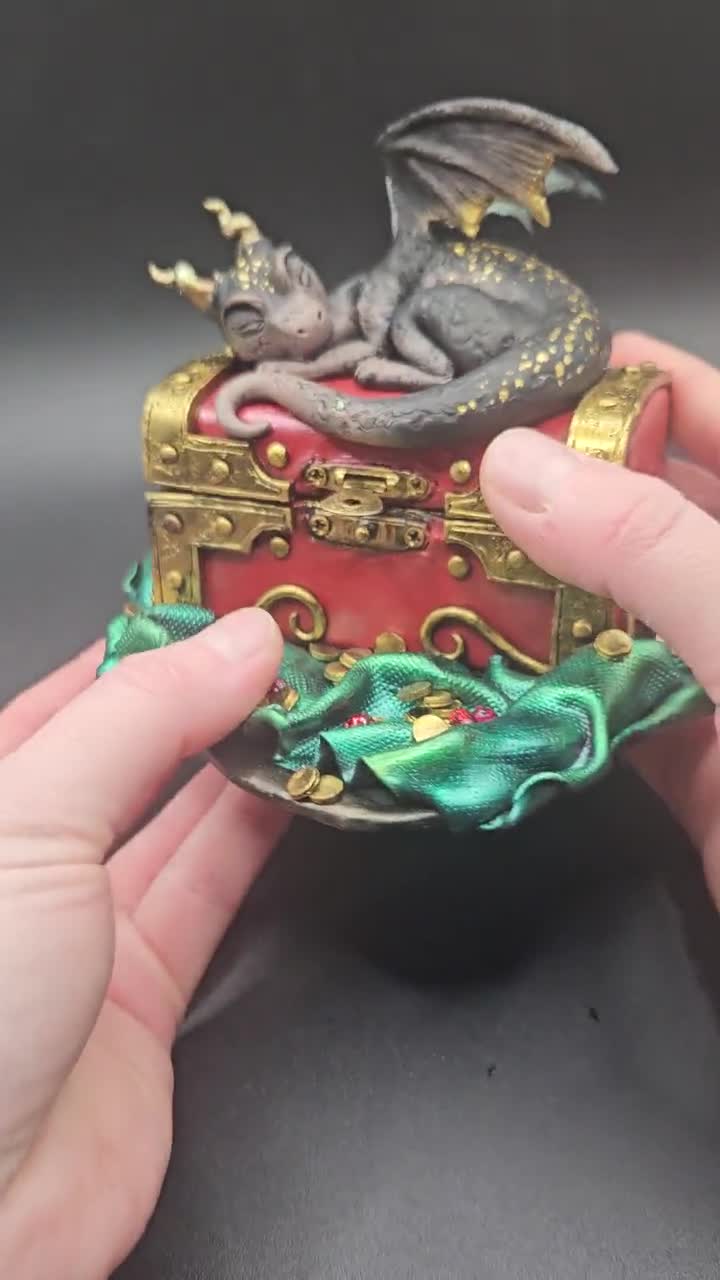 手作りの眠れるドラゴンの宝箱、ファンタジー彫刻、宝石箱 - Etsy 日本