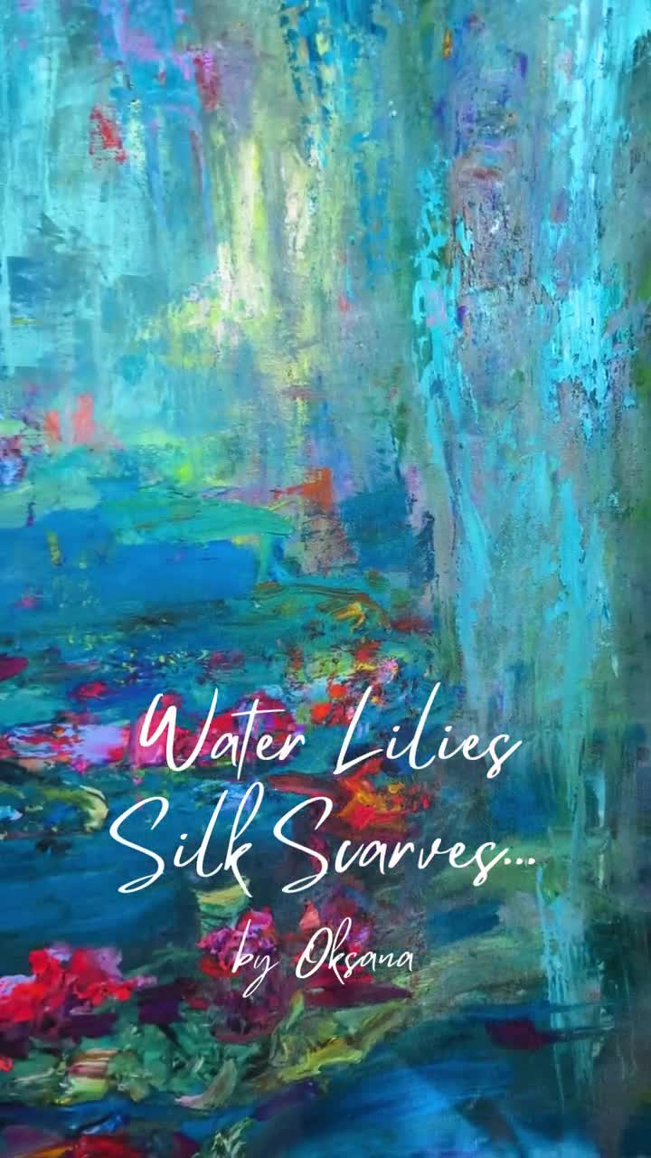 Water Lilies, 43-inch Square Italian Silk Scarf video poster