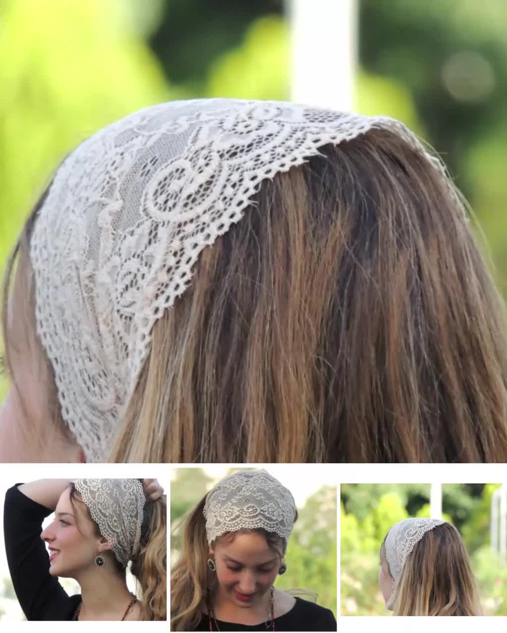 Diadema Sara Attali TICHEL, pañuelo para el cabello, pañuelo para la  cabeza, cubierta de cabeza, cubierta de cabeza judía, bandana, talla única  VERED