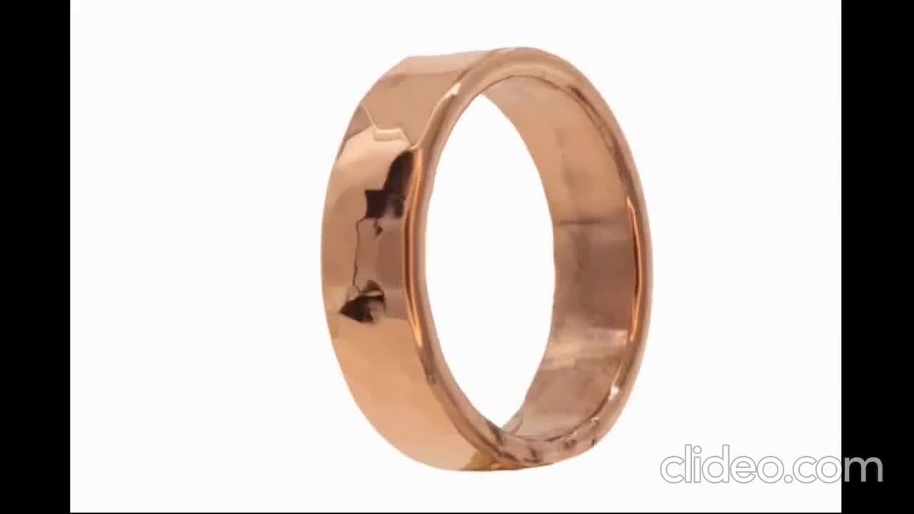 Ring BRIGHTON, solid copper, hand made by Munich artist. 6 mm wide. Free shipping, U51 video poster