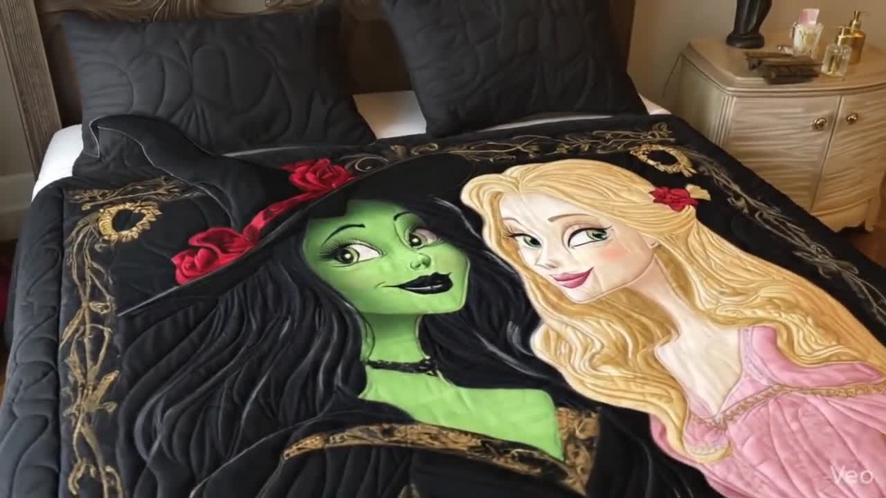 Lebendiges Blumenmuster und Engel Patchwork Quilt Bettwäsche Set, Blau Rosa Galaxy Sternentröster für Kinder Schlafzimmer, Magische Kinderzimmer Dekoration video poster