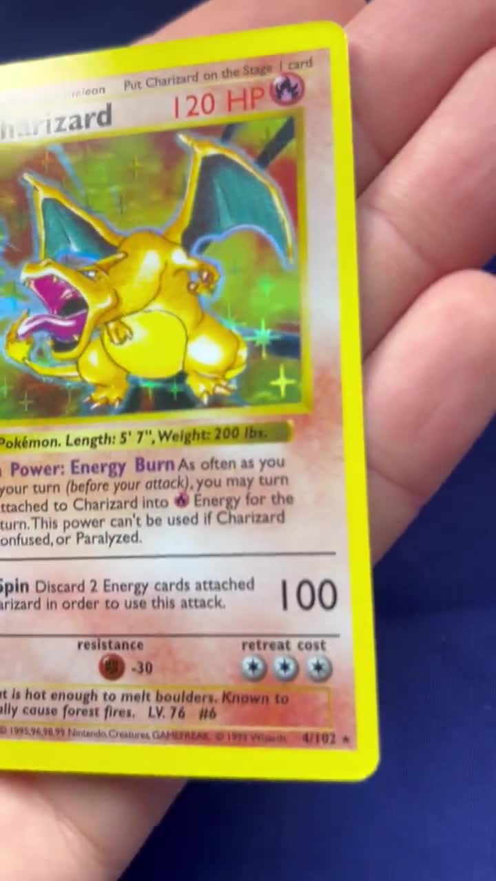 Star Holo 1st Edition Charizard Pokemon Card Base Set Shadowless  Holographic Card 4/102 Proxy Card Immaculate Mint Quality