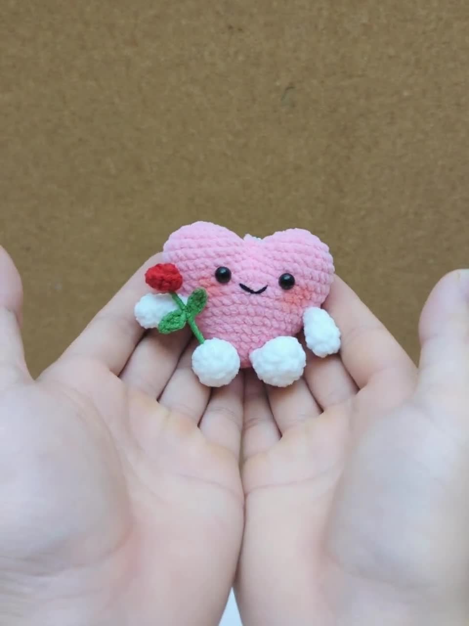 Cute Heart With Rose Crochet Pattern - How to Crochet Cute