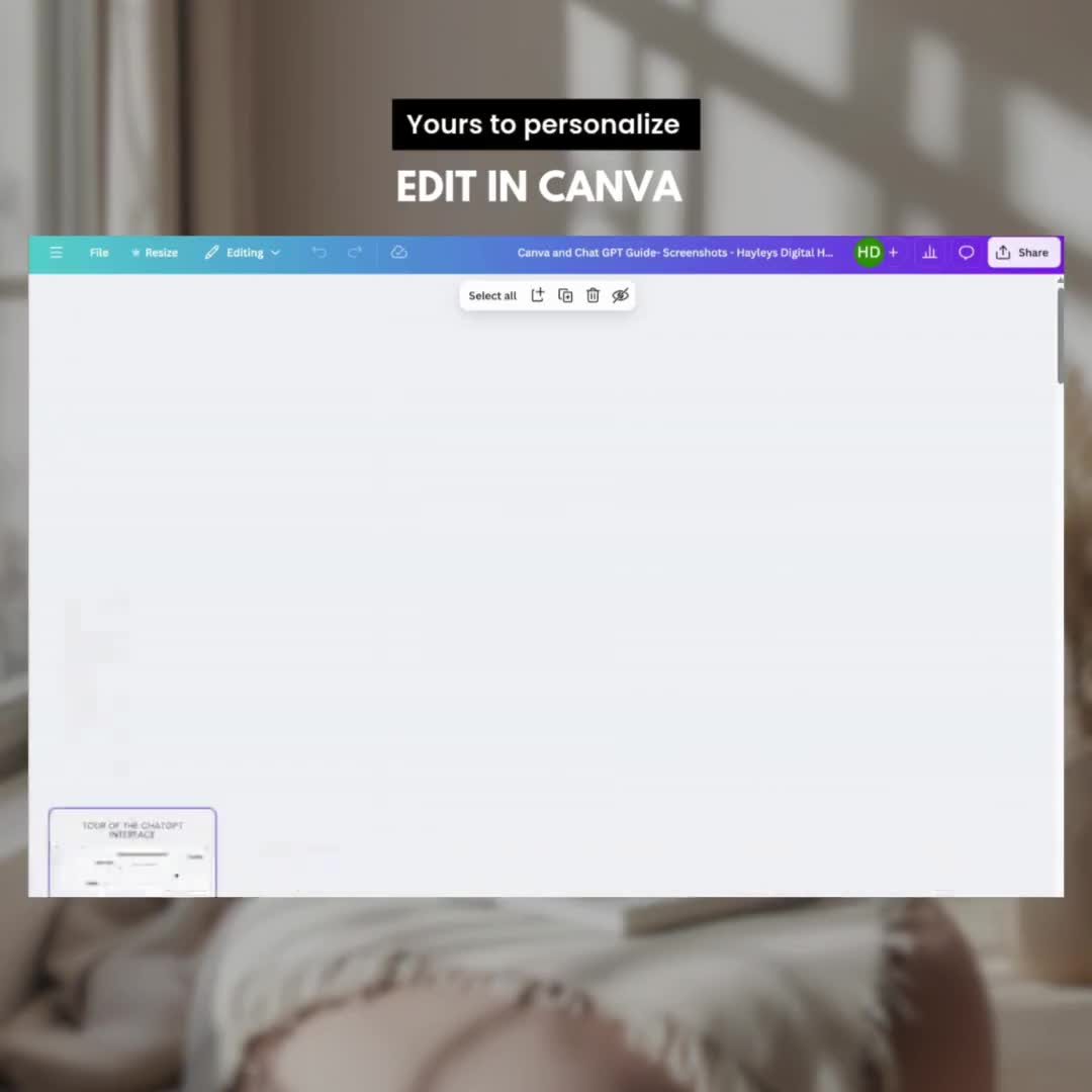 Chat GPT & Canva Guide 2025, Lernen Sie ChatGPT, Beige Aesthetic Editable Canva eBook, PLR Digitales Produkt, Vorlage für Profit weiterverkaufen, PDF video poster